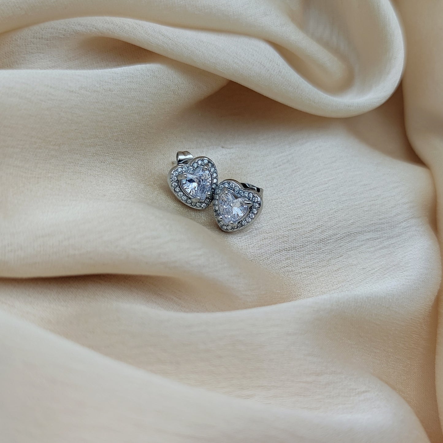 Orecchini cuore zirconia