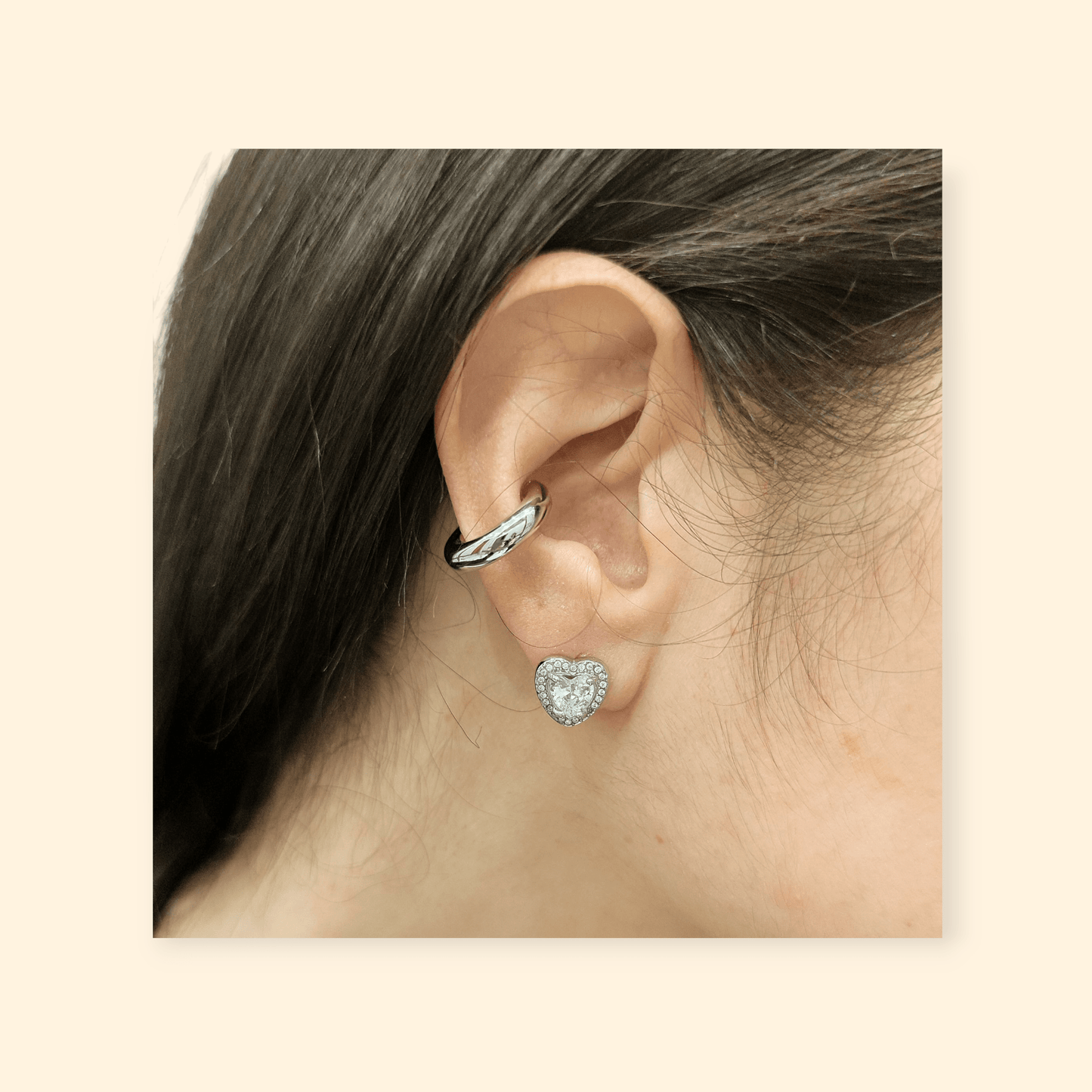 Orecchini cuore zirconia