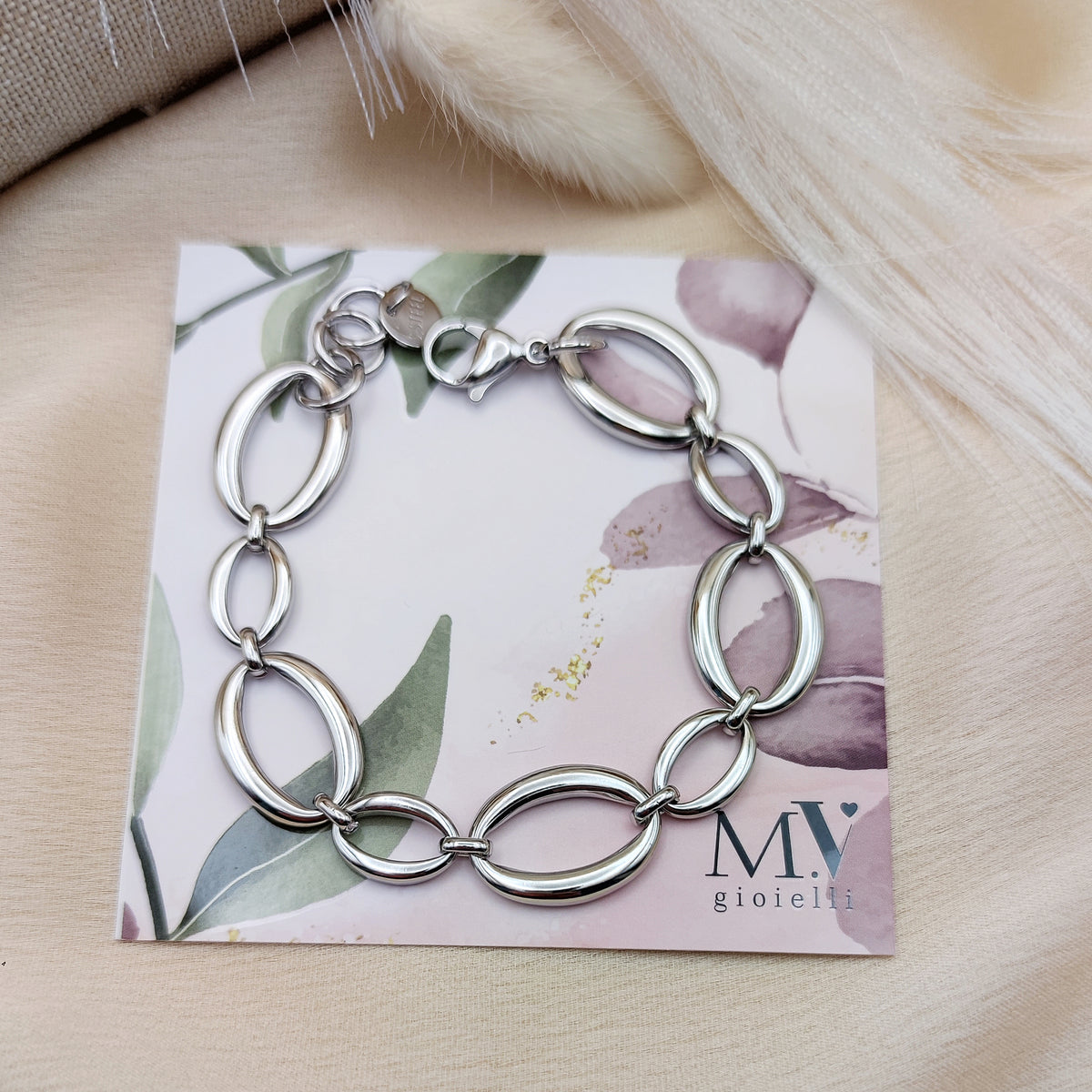 Bracciale catena ovale silver