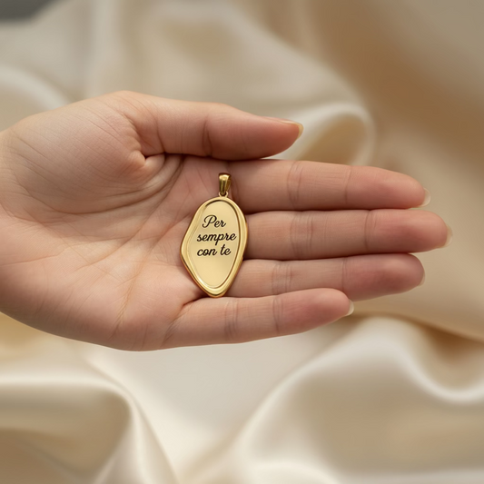 Ciondolo cornice sinus gold PERSONALIZZABILE