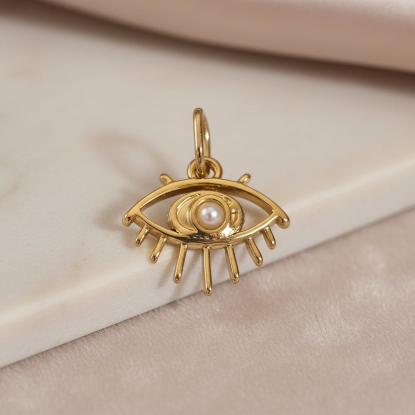 Ciondolo occhio con perline gold