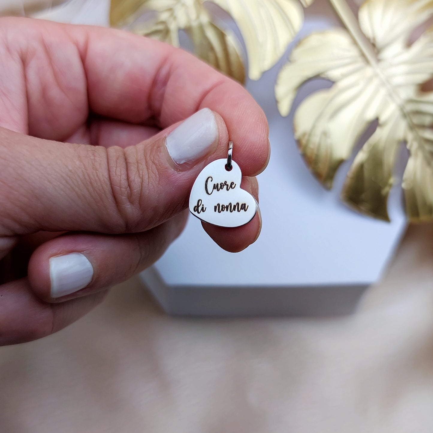 Ciondolo cuore laterale silver PERSONALIZZABILE