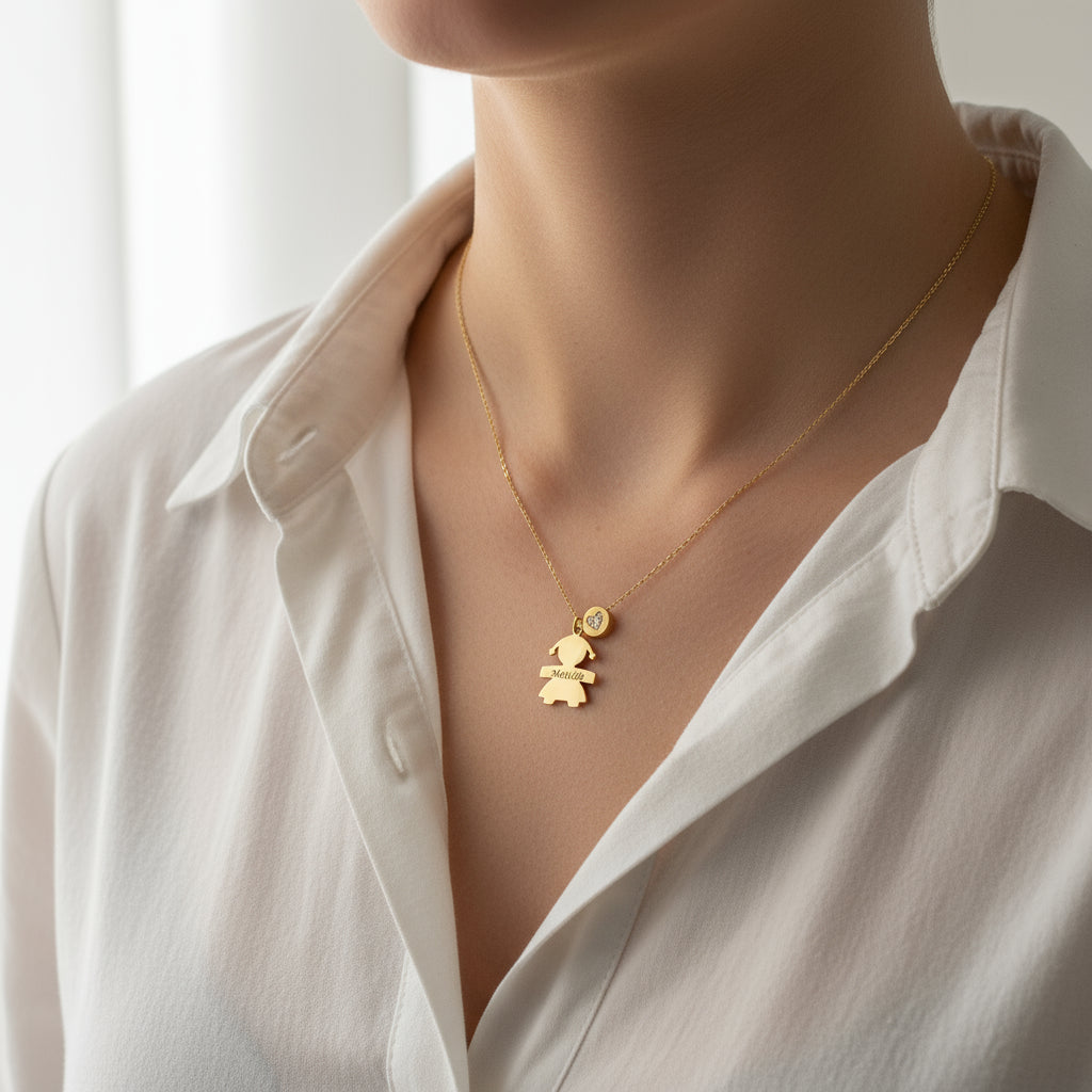 Collana bebè zirconia gold
