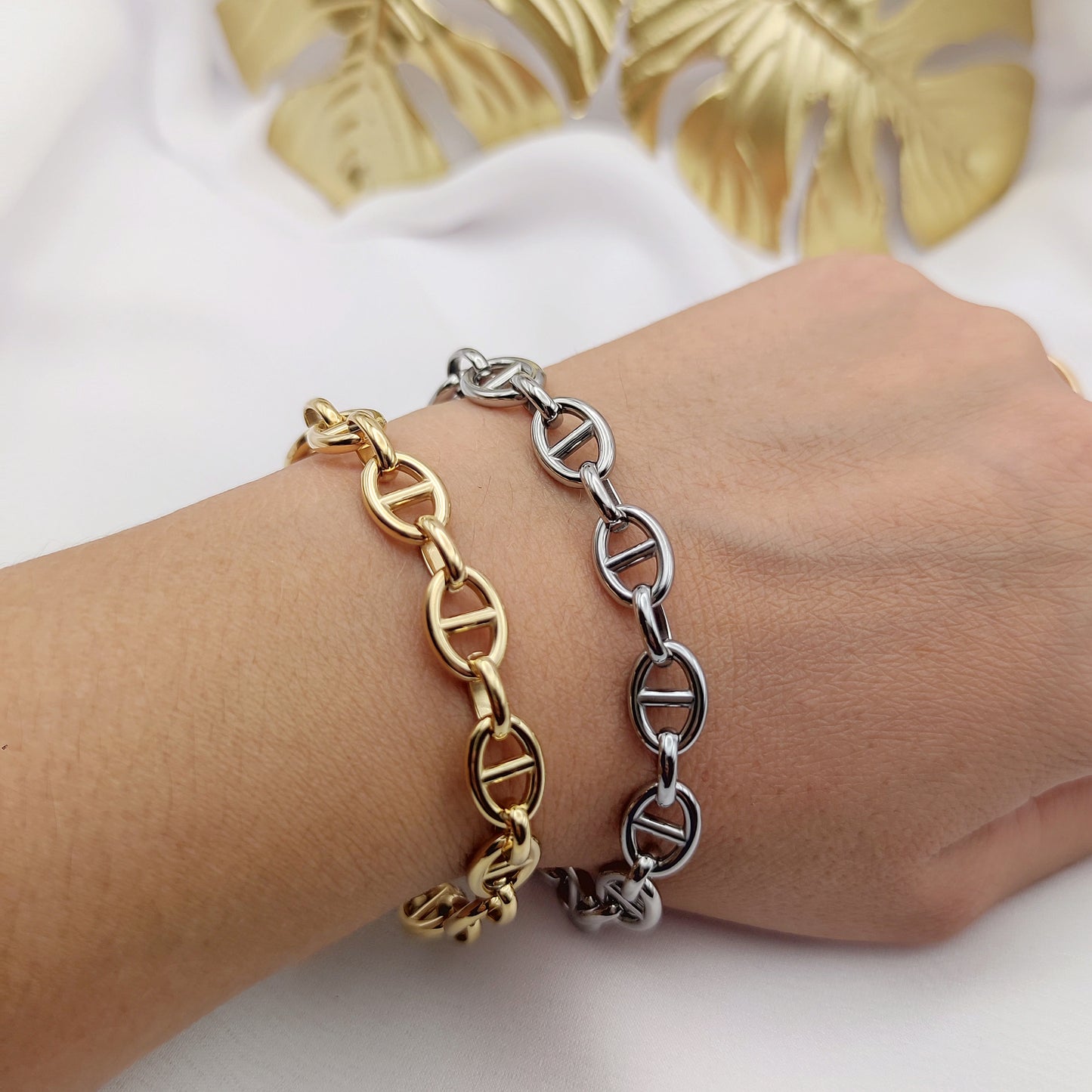 Bracciale catena ovalina oro