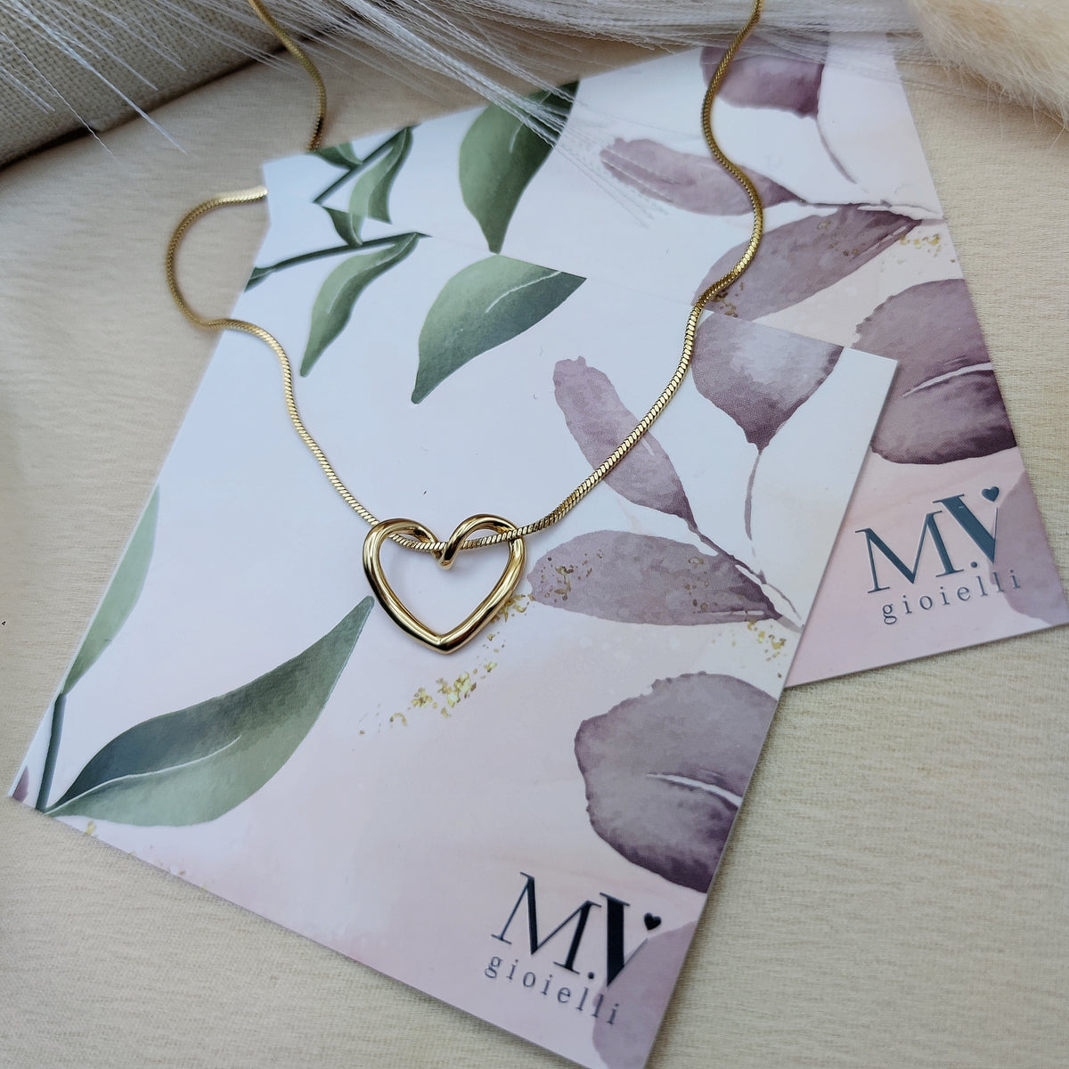 Collana cuore vuoto gold