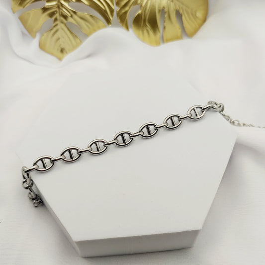 Bracciale catena ovalina argento