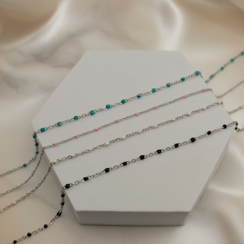 Catenina smaltata silver lunghezza PERSONALIZZABILE a partire da €10