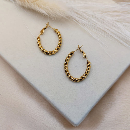 Orecchini intreccio ovale gold