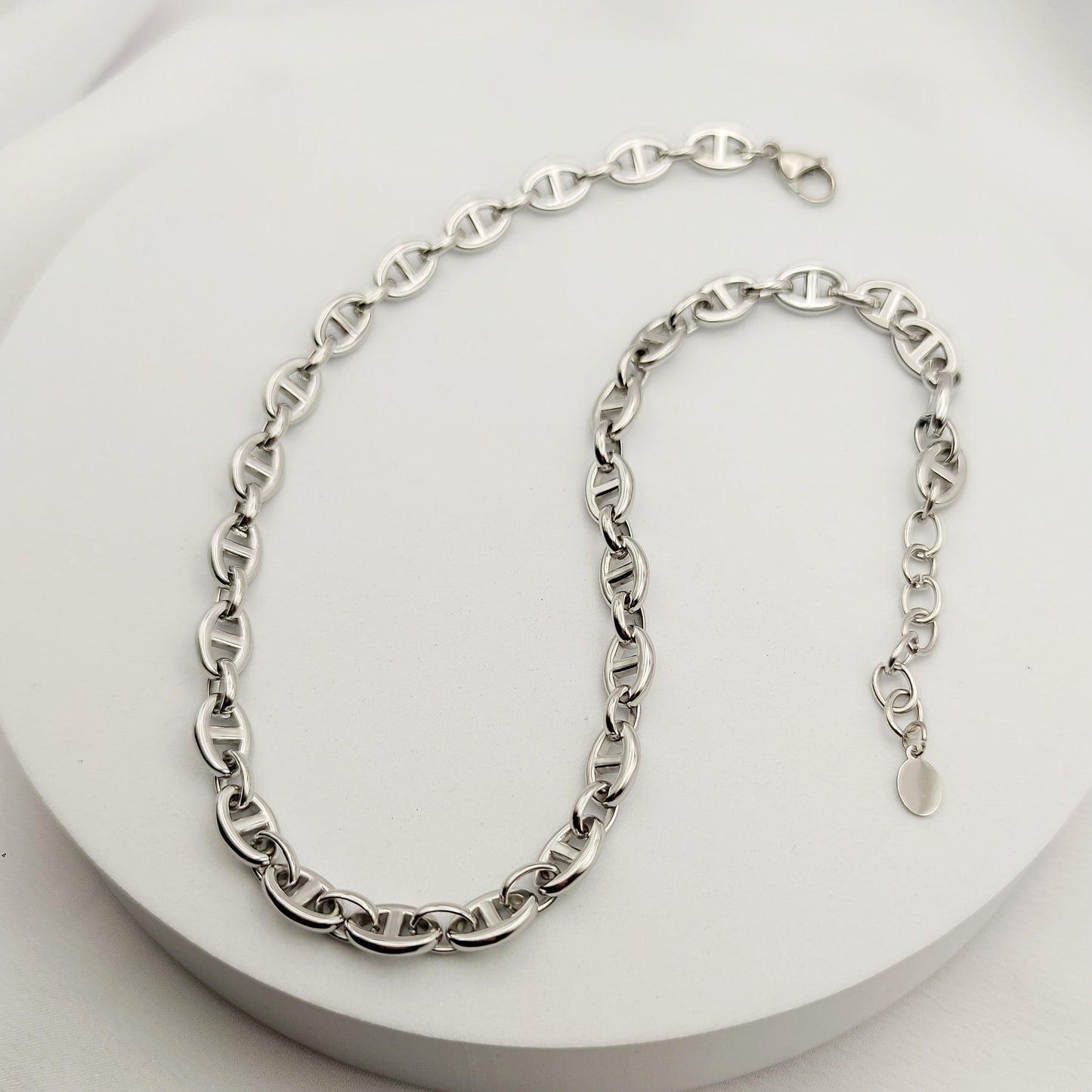 Collana catena ovale argento