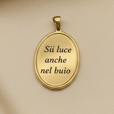 Ciondolo cornice ovalia gold PERSONALIZZABILE