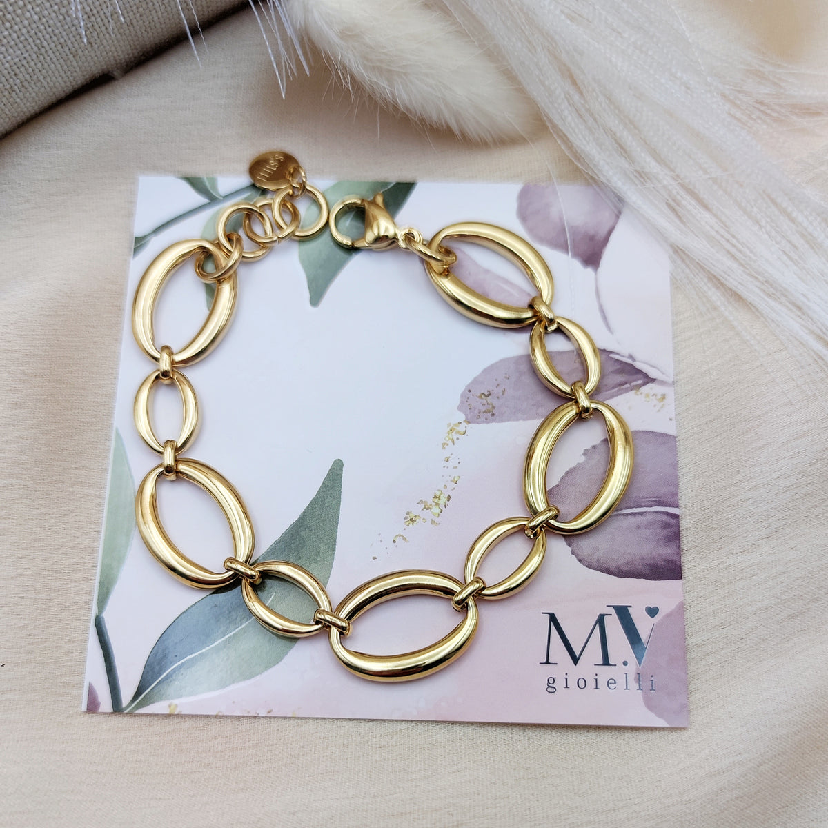 Bracciale catena ovale gold