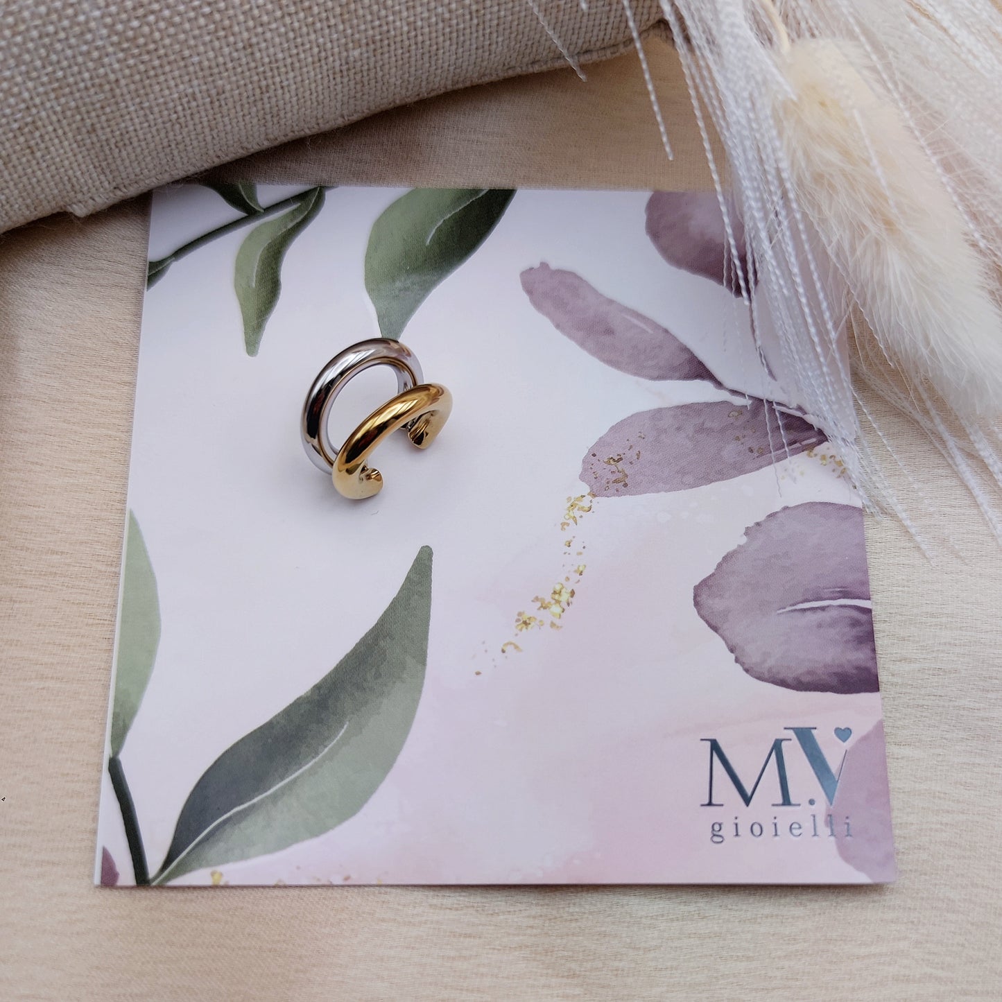 Earcuff tubolare duo bicolor