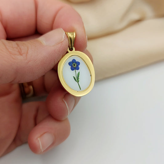 Ciondolo fiore blu