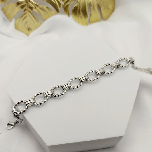 Bracciale intreccio ovale argento