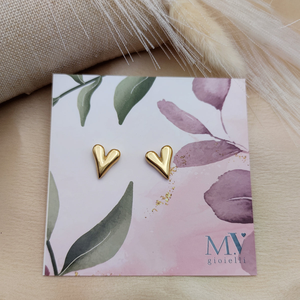 Orecchini cuore slim gold