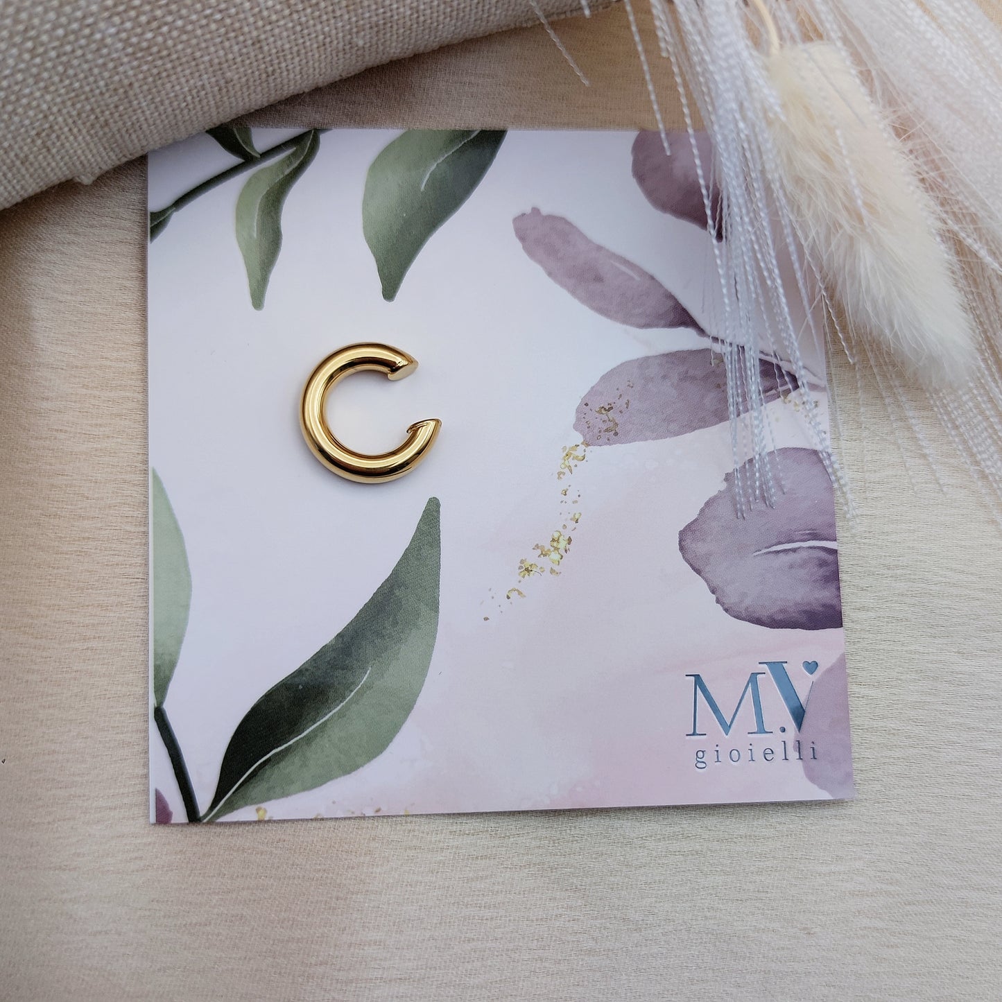 Earcuff tubolare liscio gold