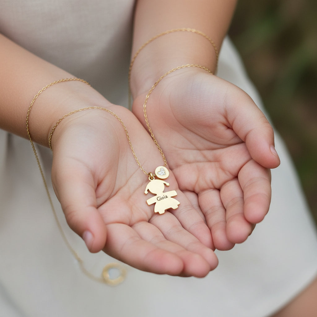 Collana bebè zirconia gold