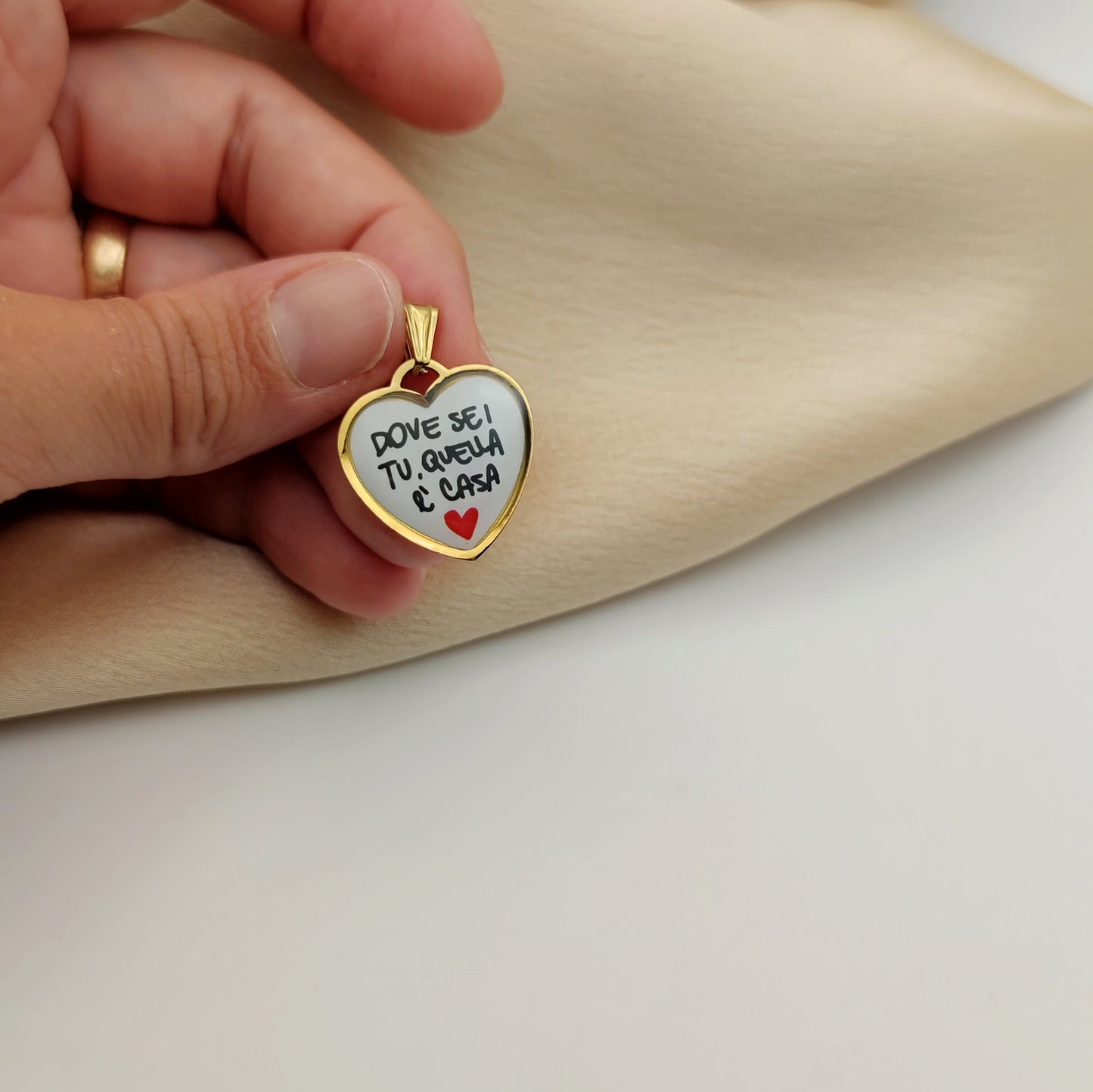 Ciondolo cuore dove sei tu quella è casa