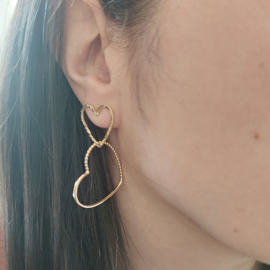 Orecchini cuore premium gold