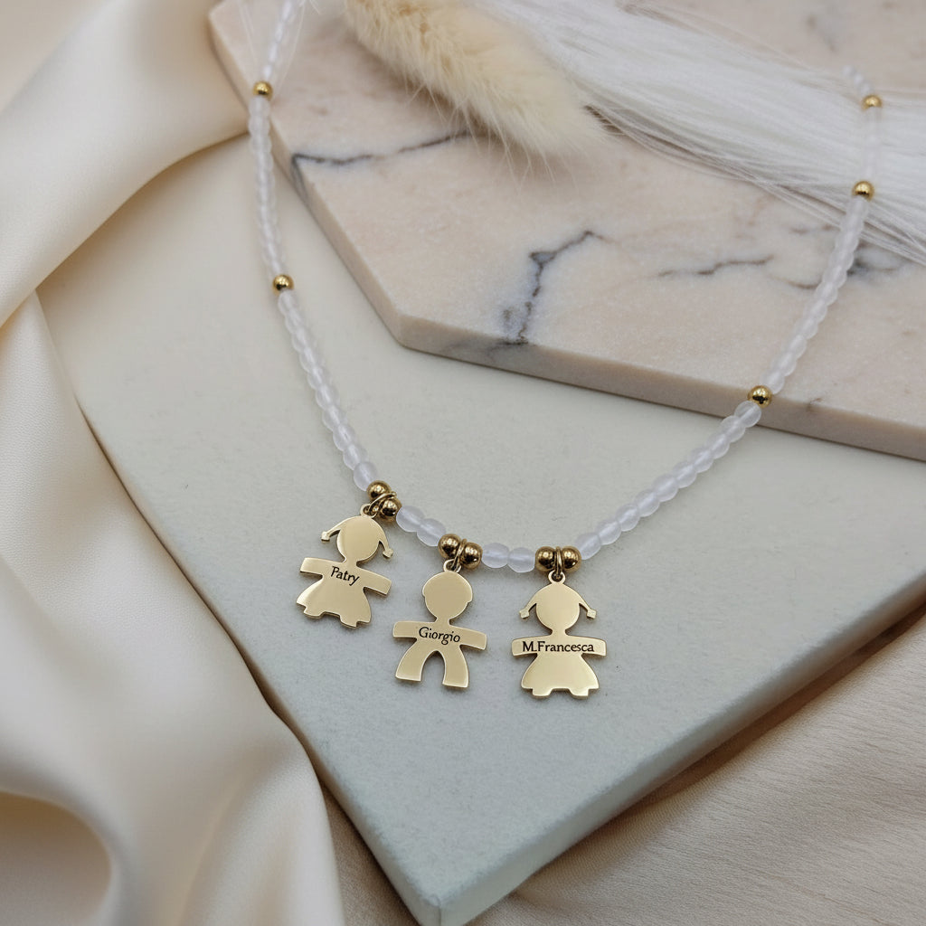 collana perline da 2 a 3 bebè PERSONALIZZABILE