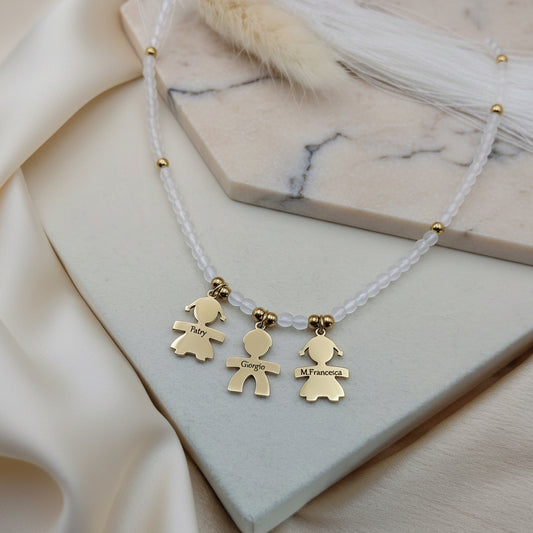 collana perline da 2 a 3 bebè PERSONALIZZABILE