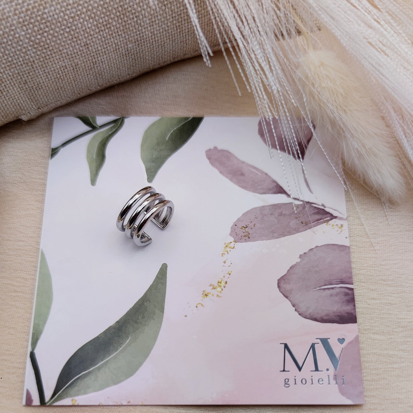 Earcuff tre fili silver