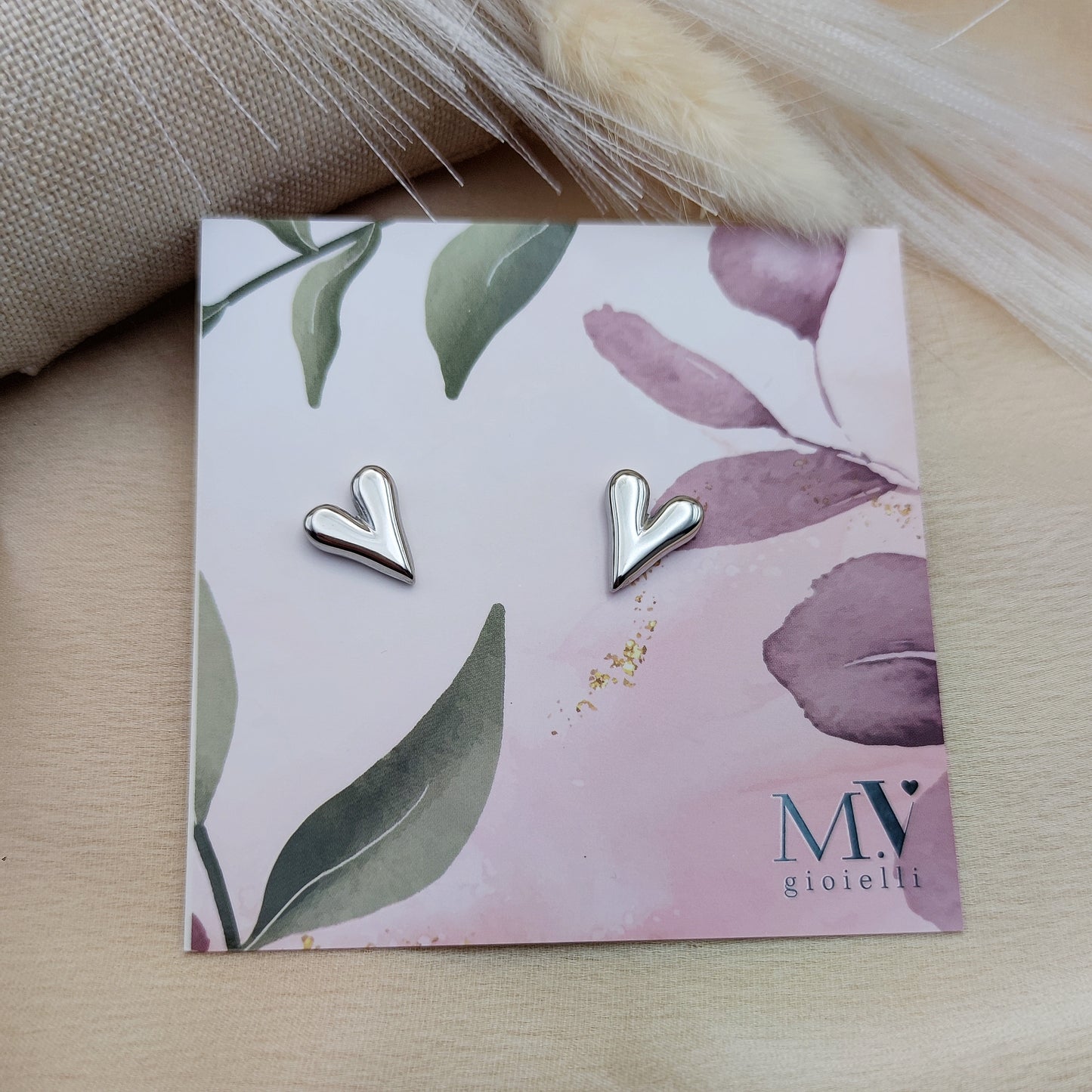 Orecchini cuore slim silver