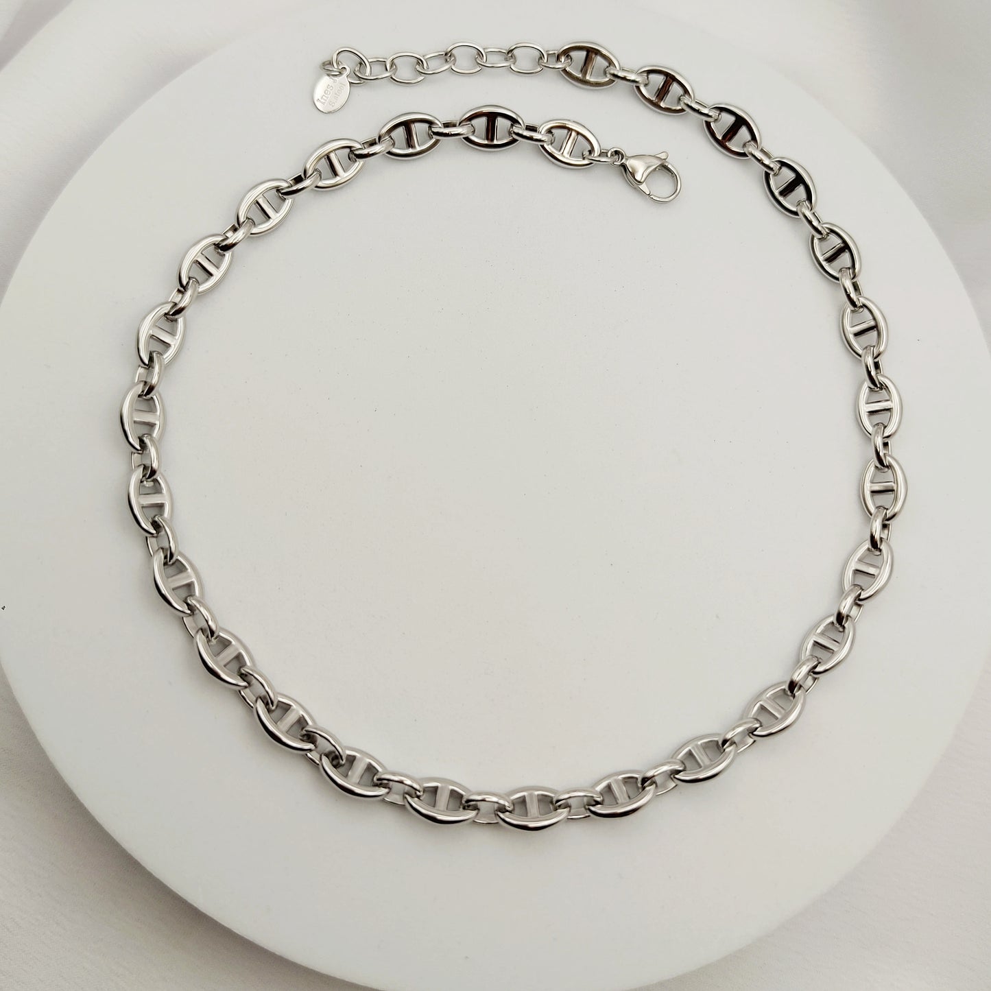 Collana catena ovale argento