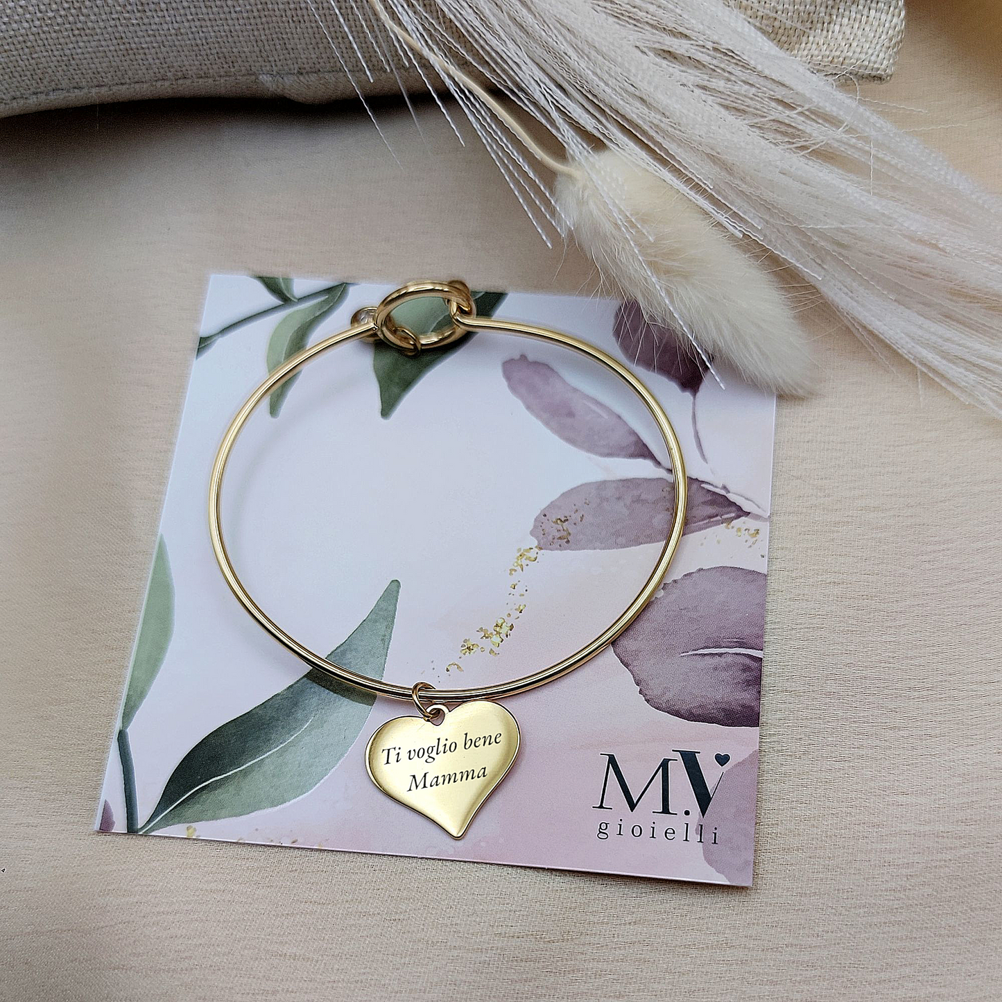 Bracciale cuore placchetta personalizzabile PERSONALIZZABILE