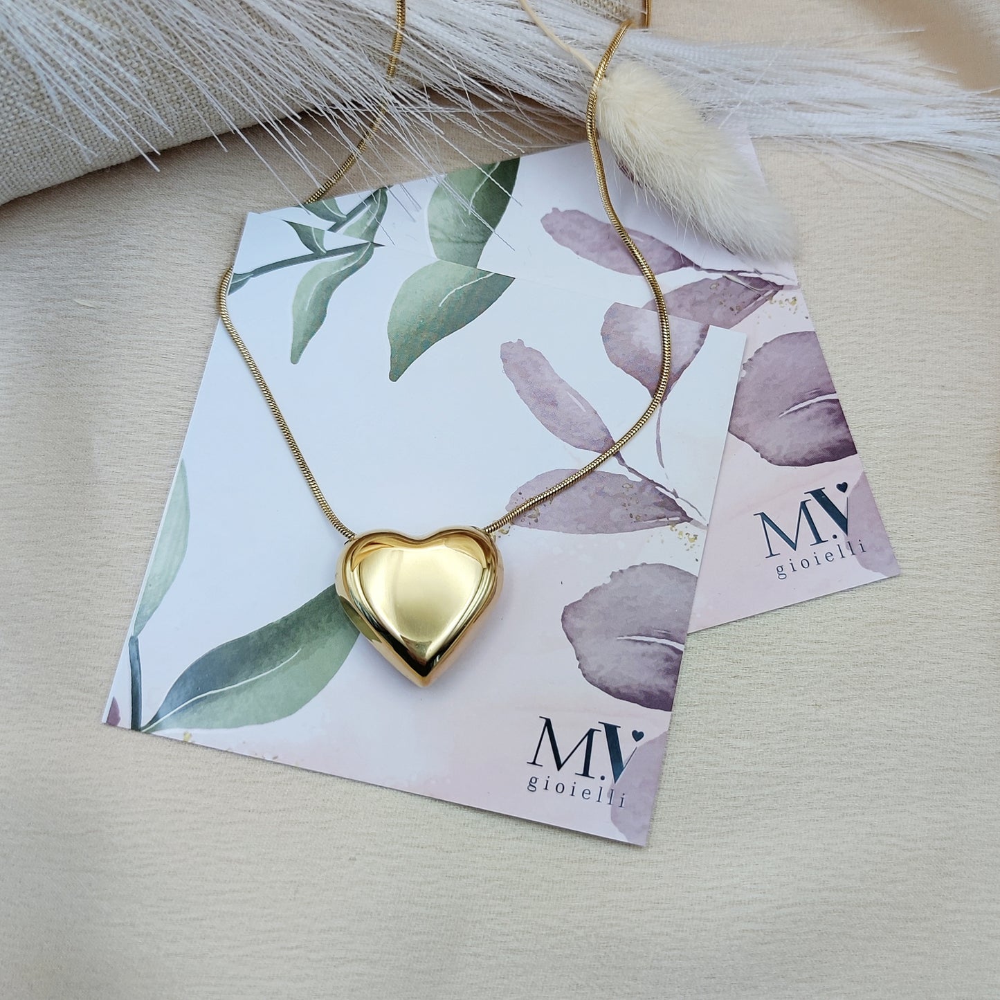 Collana cuore big gold