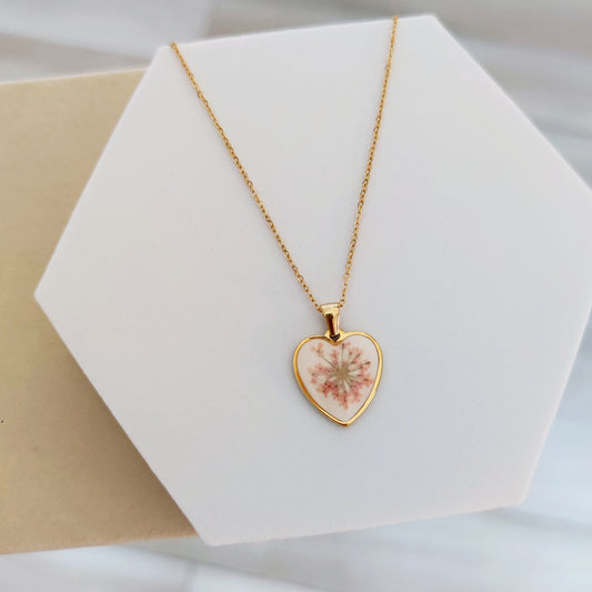 Collana fiore cuore gold