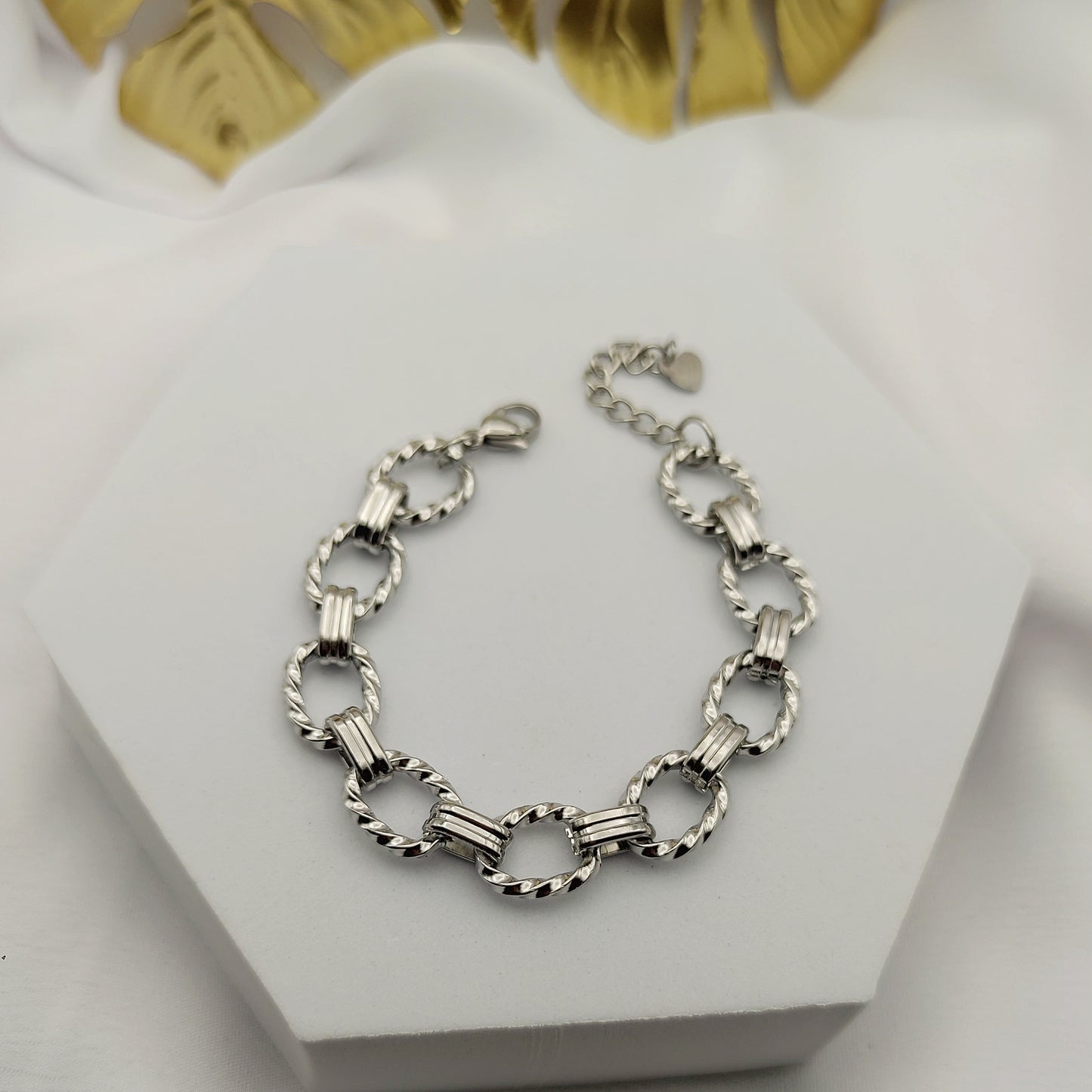 Bracciale intreccio ovale argento