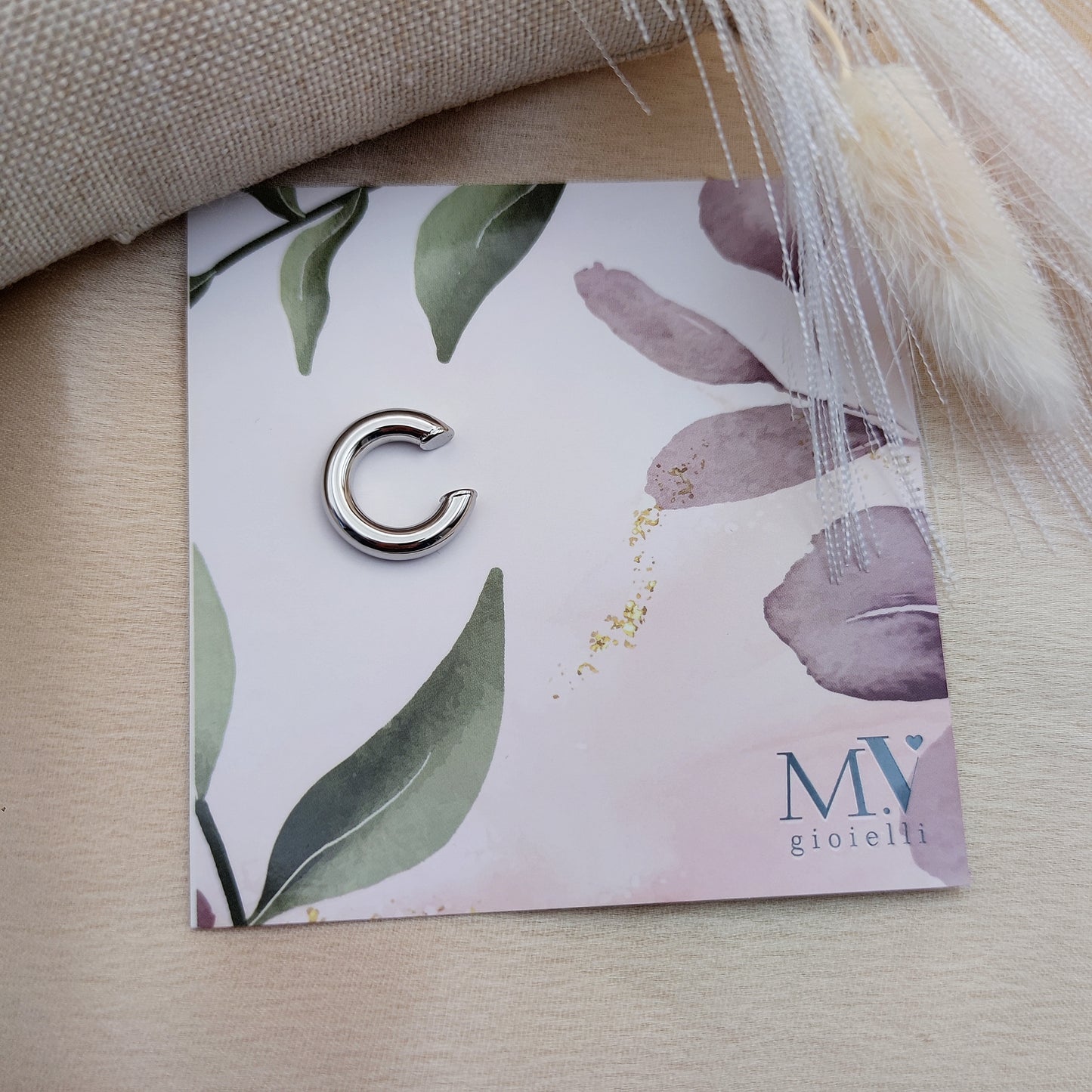 Earcuff tubolare liscio silver