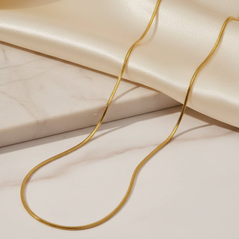 Collana serpentina lunghezza 80 cm gold