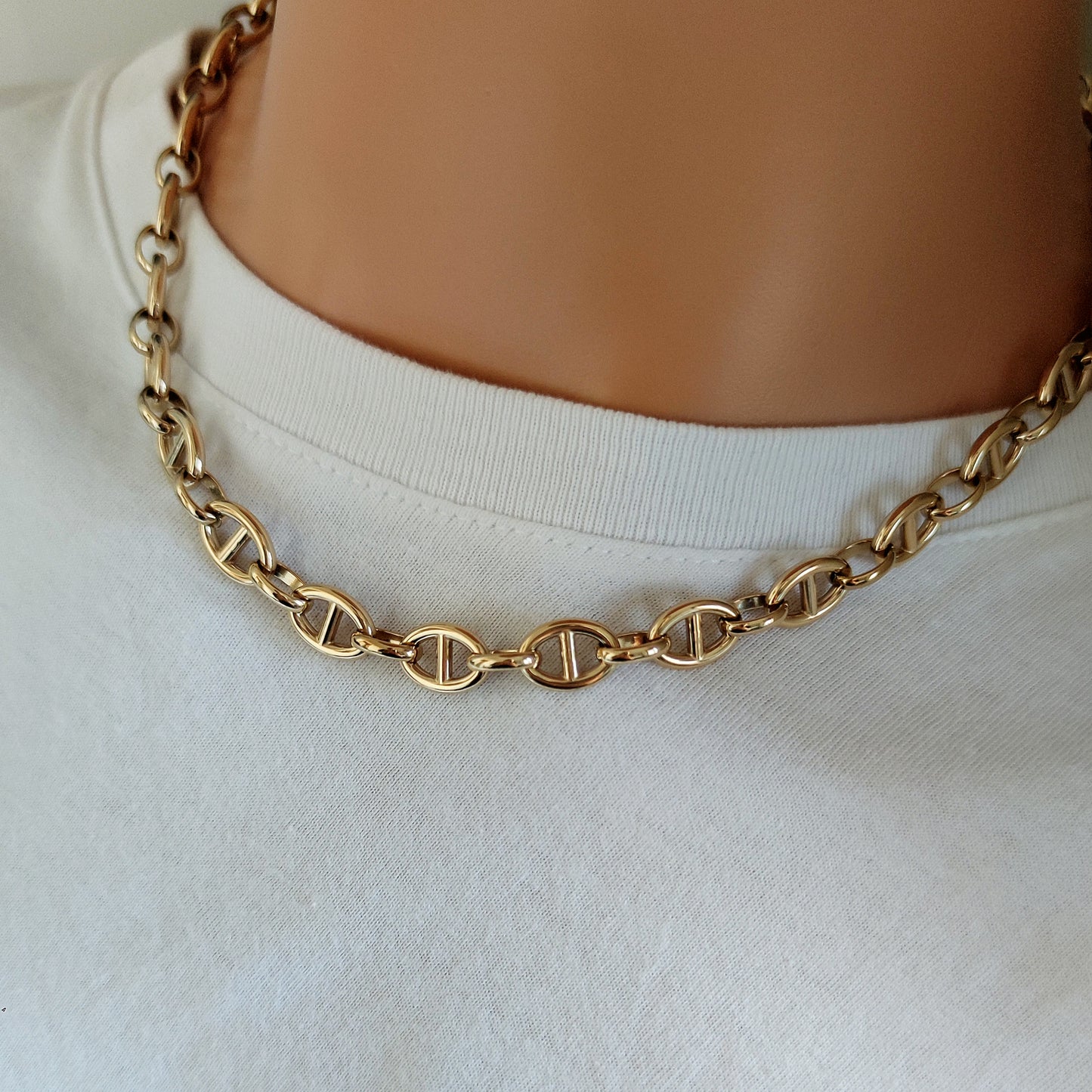 Collana catena ovale oro