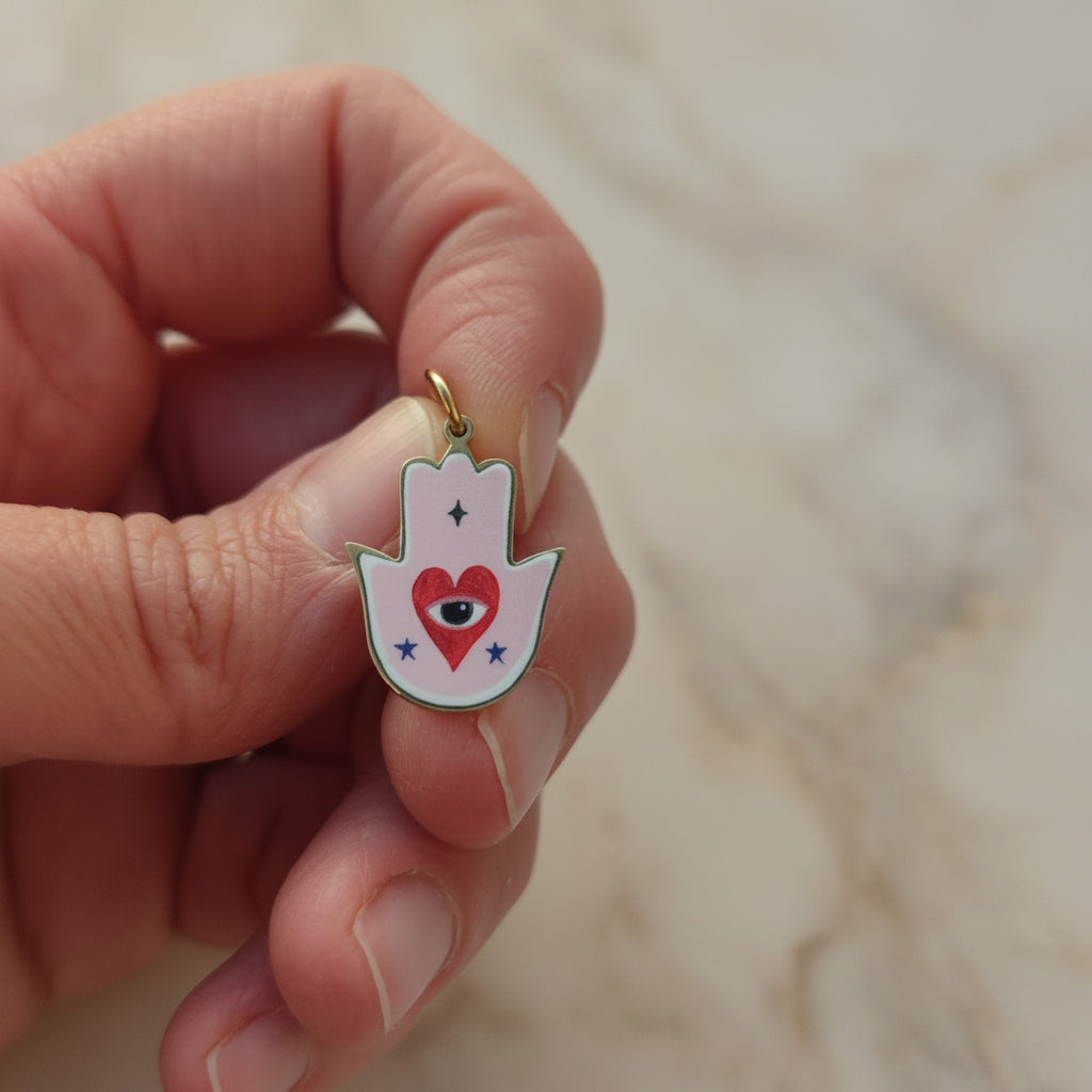 Ciondolo mano di Fatima pink