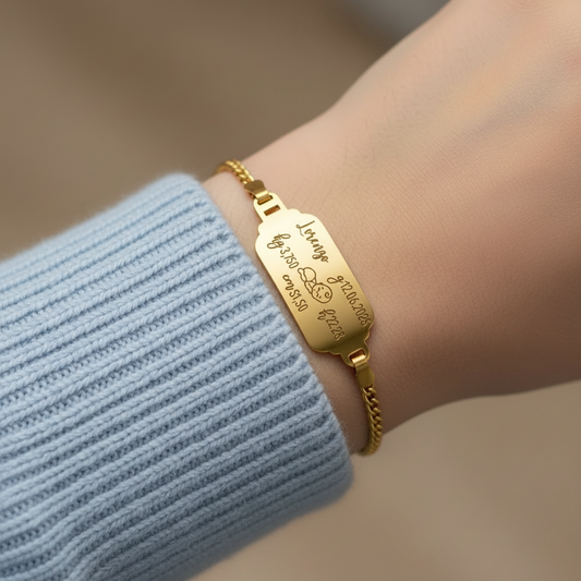 Bracciale nascita placchetta