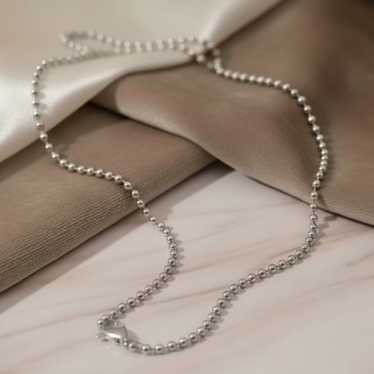 Collana microsfere silver 60 cm