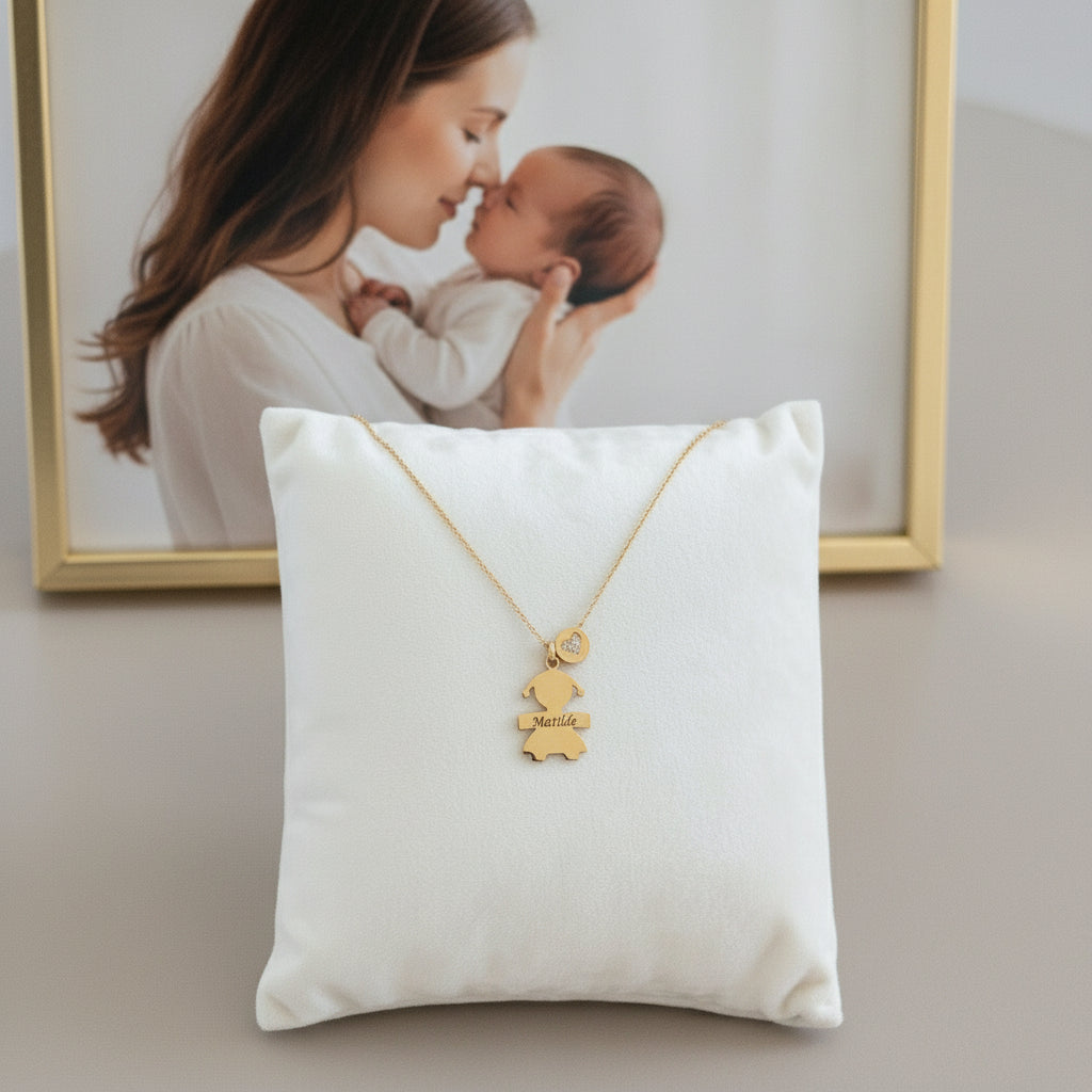 Collana bebè zirconia gold