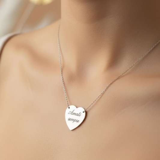 Collana cuore silver PERSONALIZZABILE
