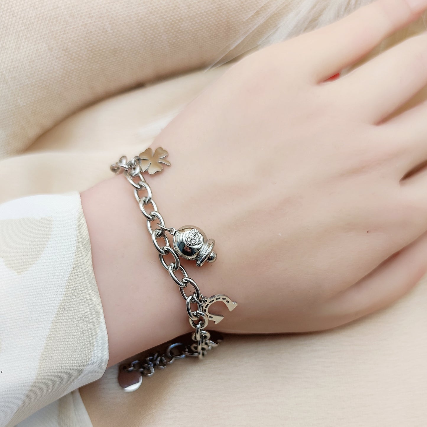 Bracciale campanella multicharms silver