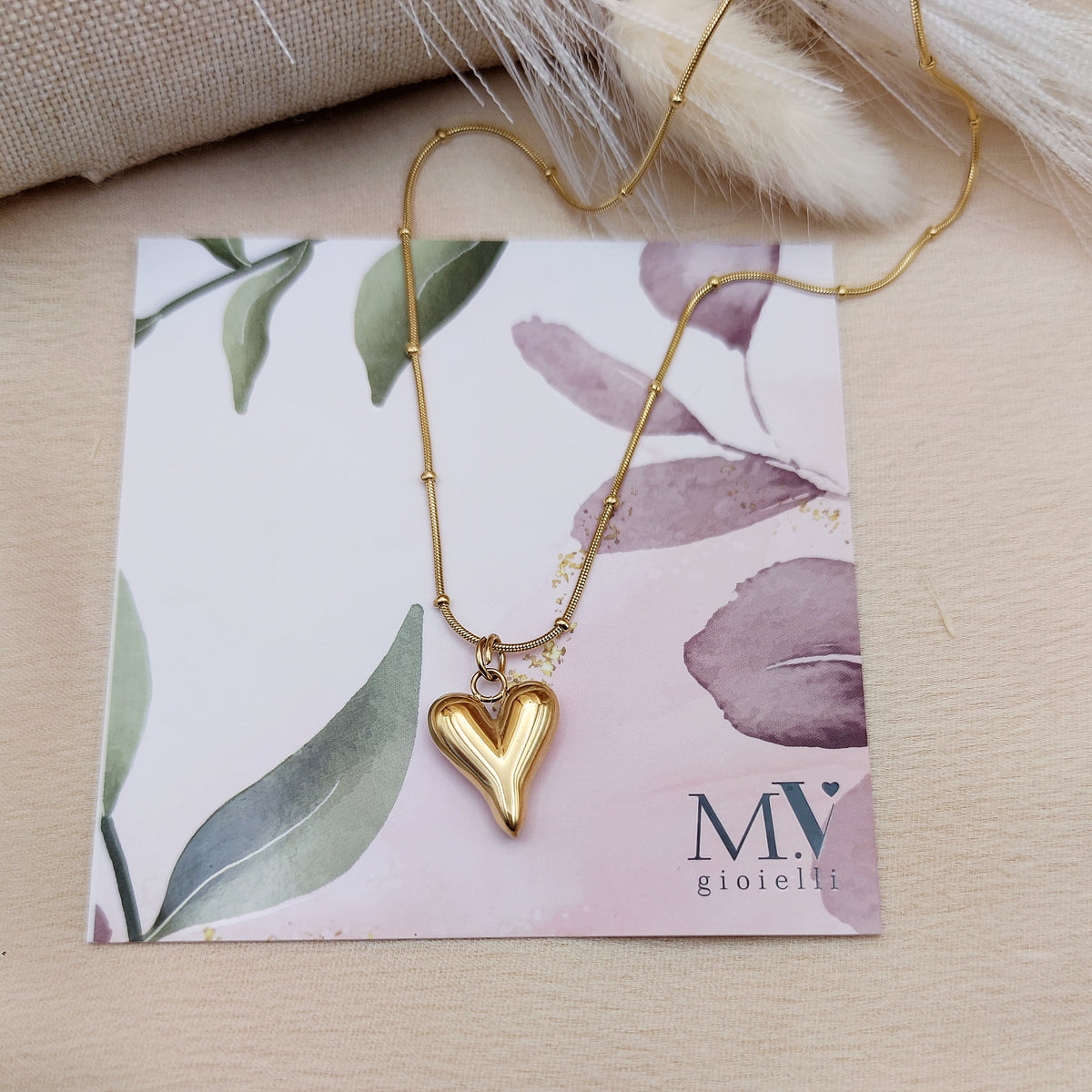 Collana cuore slim gold