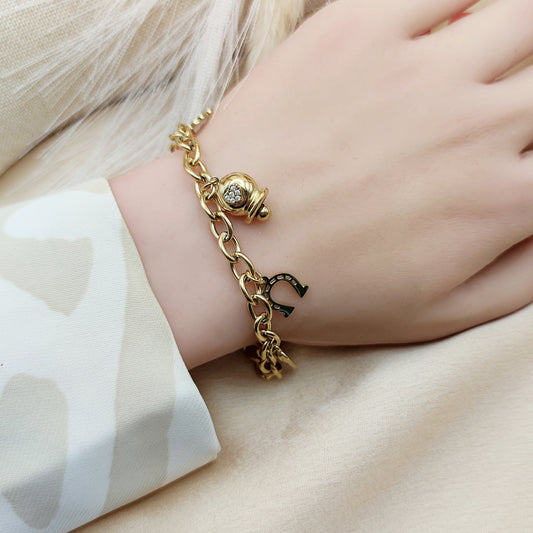 Bracciale campanella multicharms gold