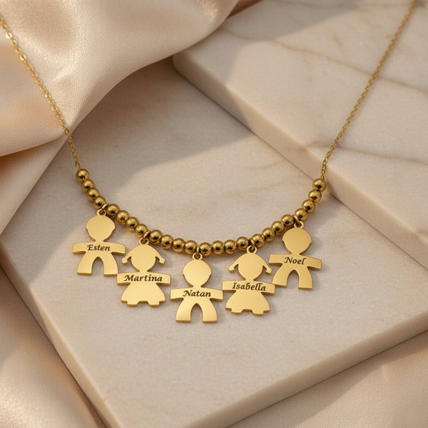 Collana 5 bebè sfere gold PERSONALIZZABILE