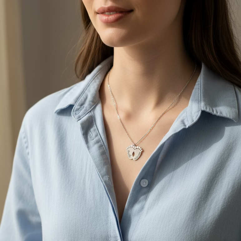 Collana piedini silver PERSONALIZZABILE