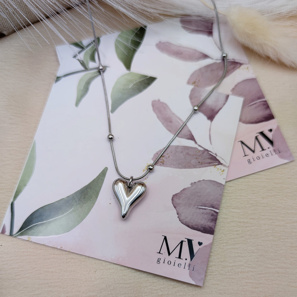 Collana cuore slim silver