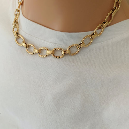 Collana intreccio ovale gold
