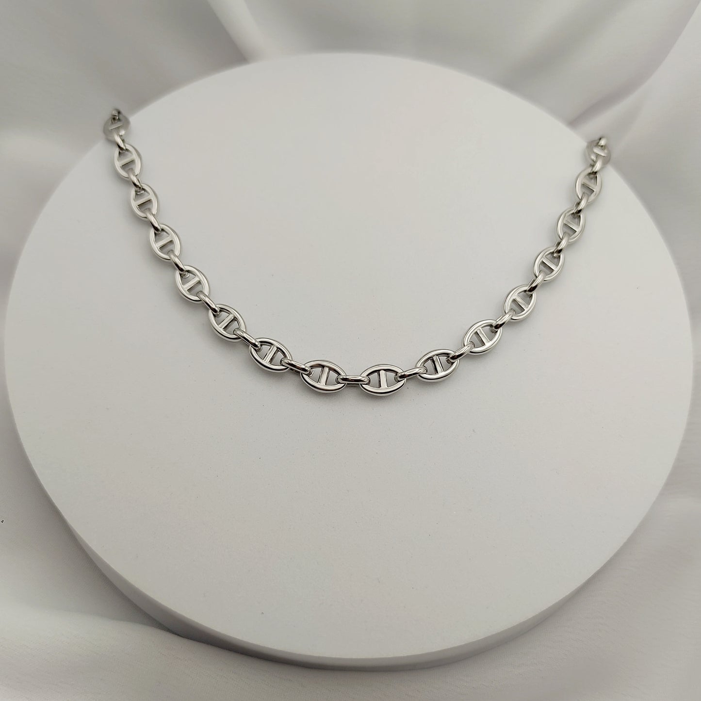 Collana catena ovale argento