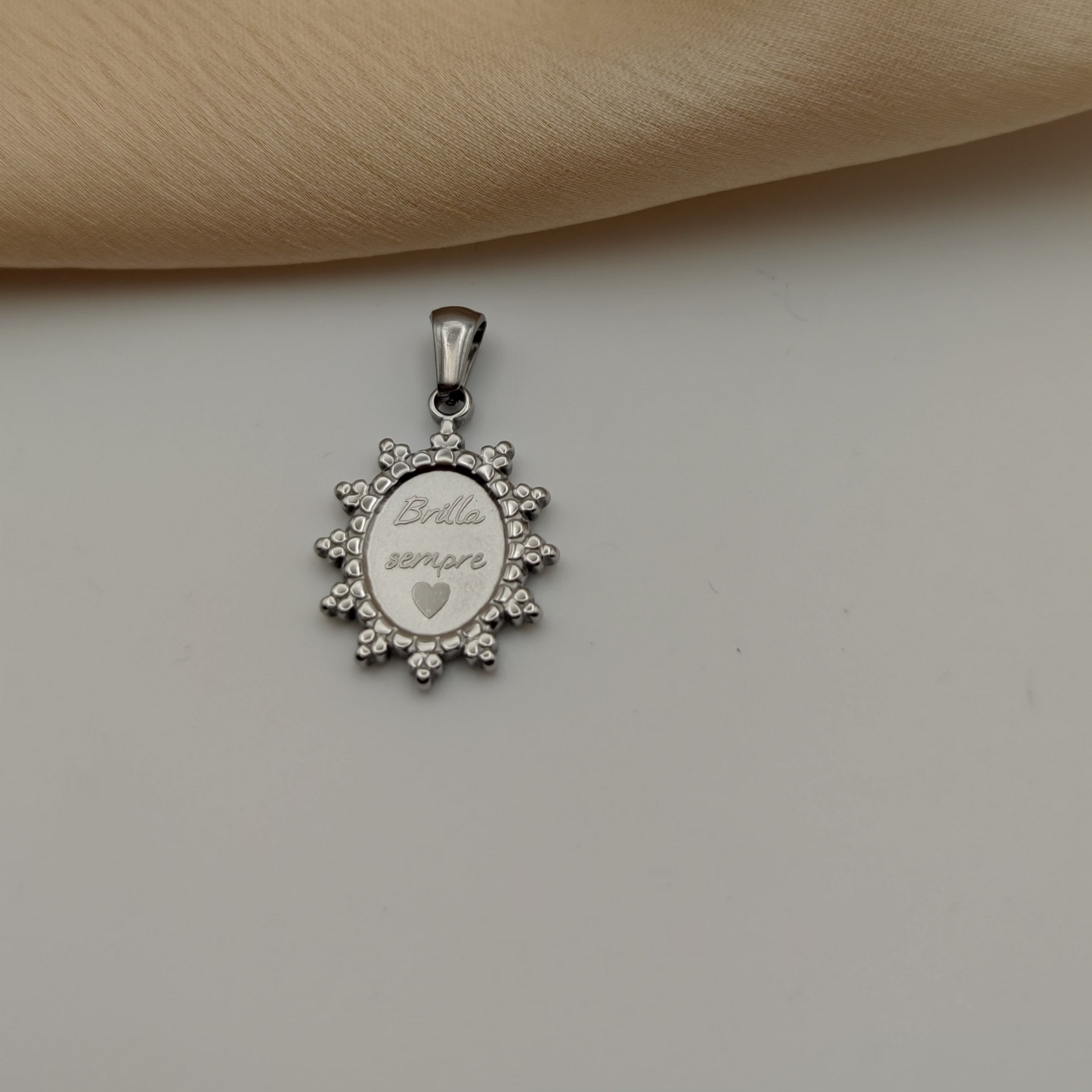 Ciondolo intarsiato  Brilla sempre silver