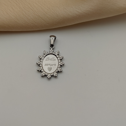 Ciondolo intarsiato  Brilla sempre silver